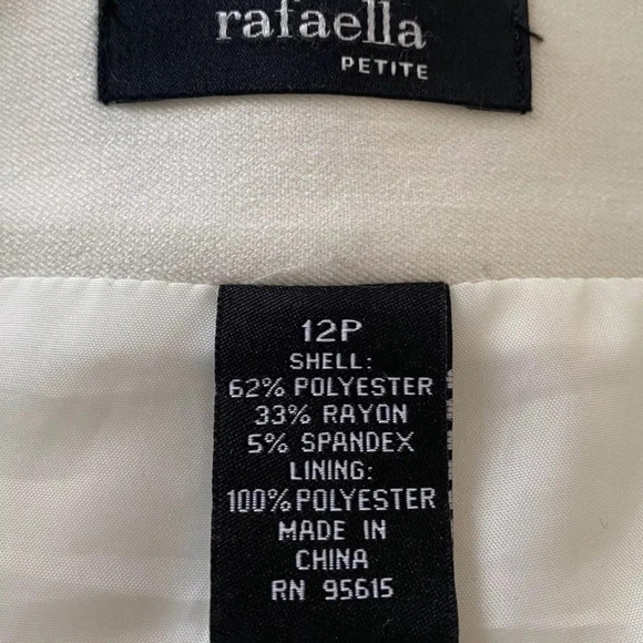 Rafaella Ivory A-Line Flounce‎ Skirt Classic Career Lined Zip Womens 12P (1085) - Picture 3 of 4